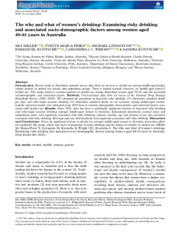 Alcohol Use in Middle-Aged Women